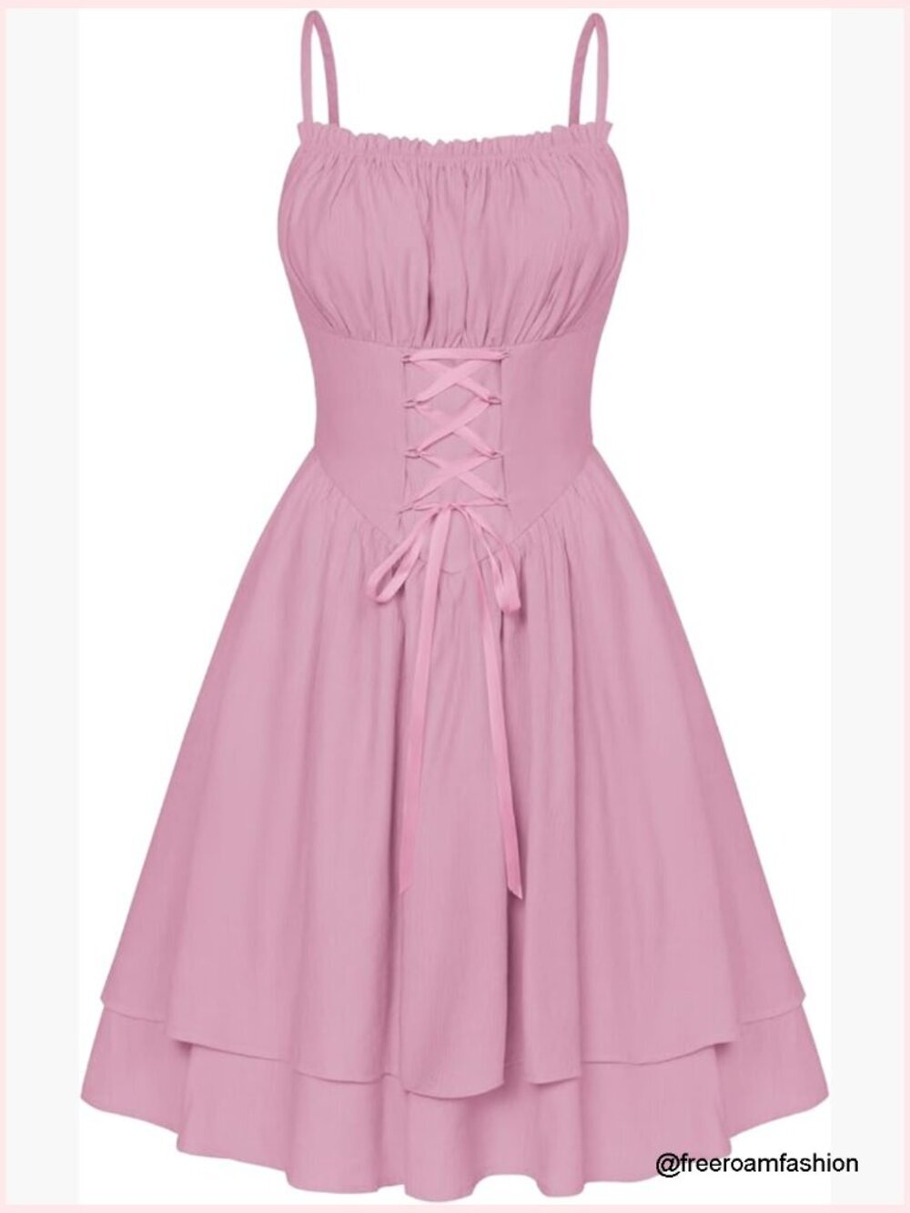 Corset Mini Dress with Lace-Up Waist Chiffon Sundress for Women Teens